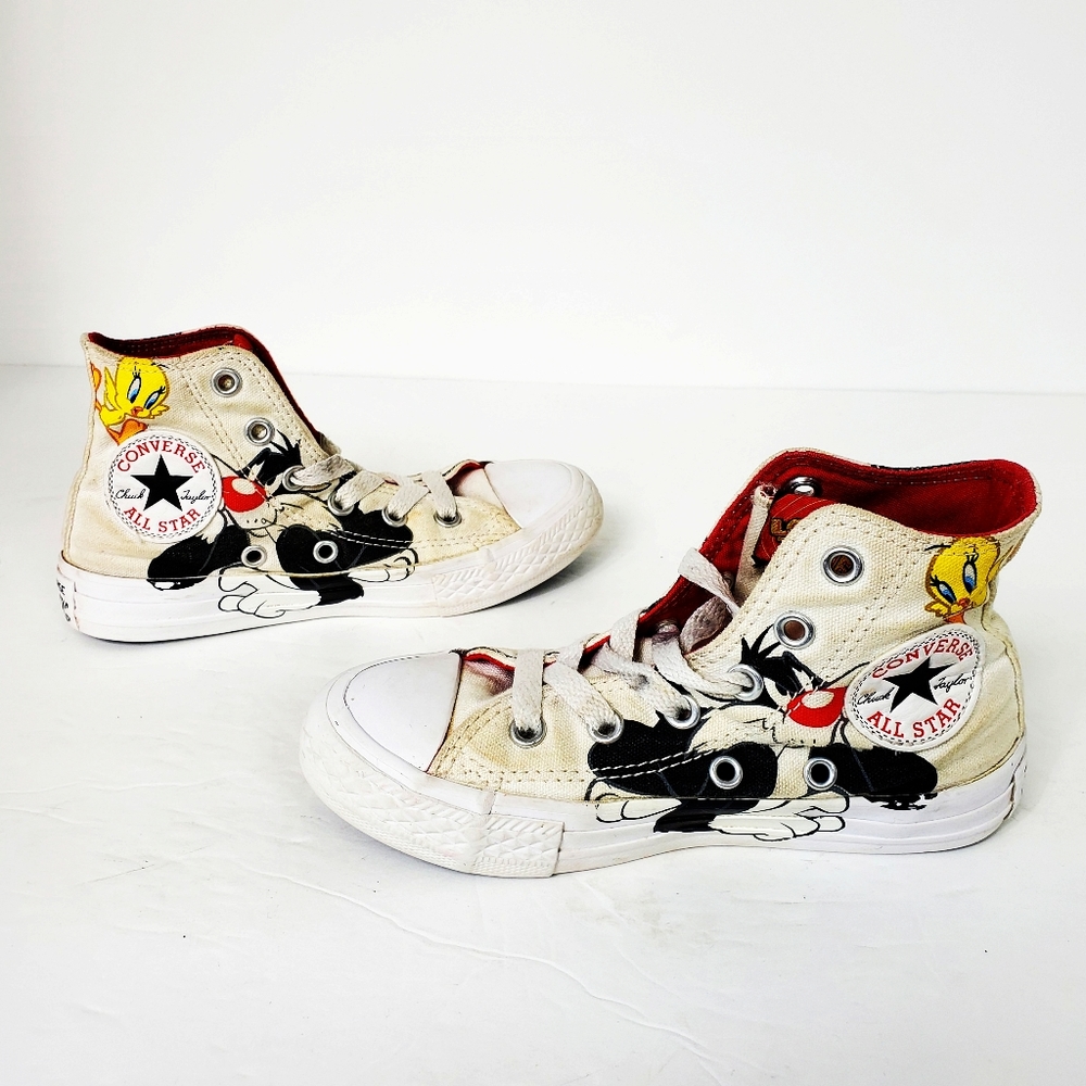 Limited Looney Toons Converse Hi Top Tweety Kid 11 - Picture 2 of 10